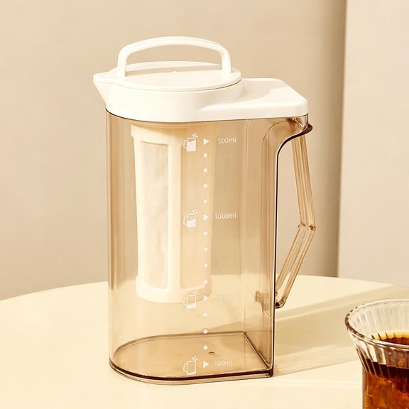 Cififendec Large Capacity Cold Brew Coffee Pitcher, 1.6L, Leak Proof Infuser Fruit Tea Maker with Filter Strainer for Fridge Iced Drink Beverage Storage