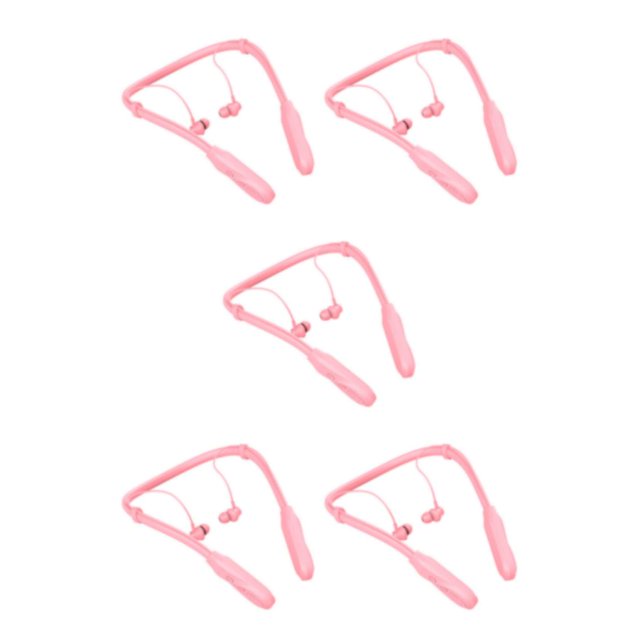 Wisewang PP Earphone Neck Hanging Type-C Wireless Running Headset Birthday Gift Pink 5Set