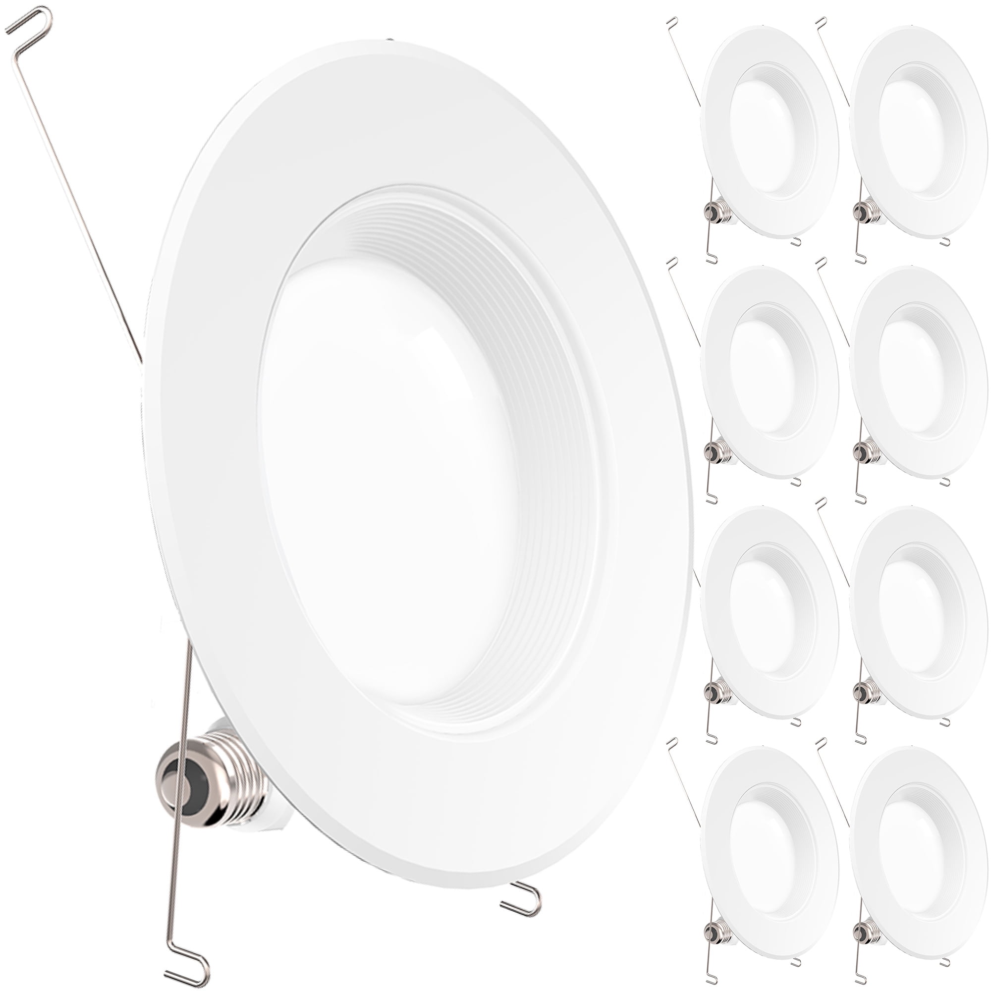 Baffle Trim Dimmable, Sunco Lighting 12 Pack 5/6 Inch LED Recessed Downlight 