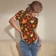 thumbnail image 3 of Balery Autumn Leaves Body de cuello redondo de manga corta para mujer Tops de manga corta Tops básicos-X-Large, 3 of 7