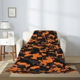 thumbnail image 2 of Throw Blanket for Couch Sofa and Bed, Orange Black Camouflage Super Soft Plush Throw Blanket, Fuzzy Cuteness Comfy Warm Washable Flannel Blanket & Throws for All Season 40"x30", 2 of 5