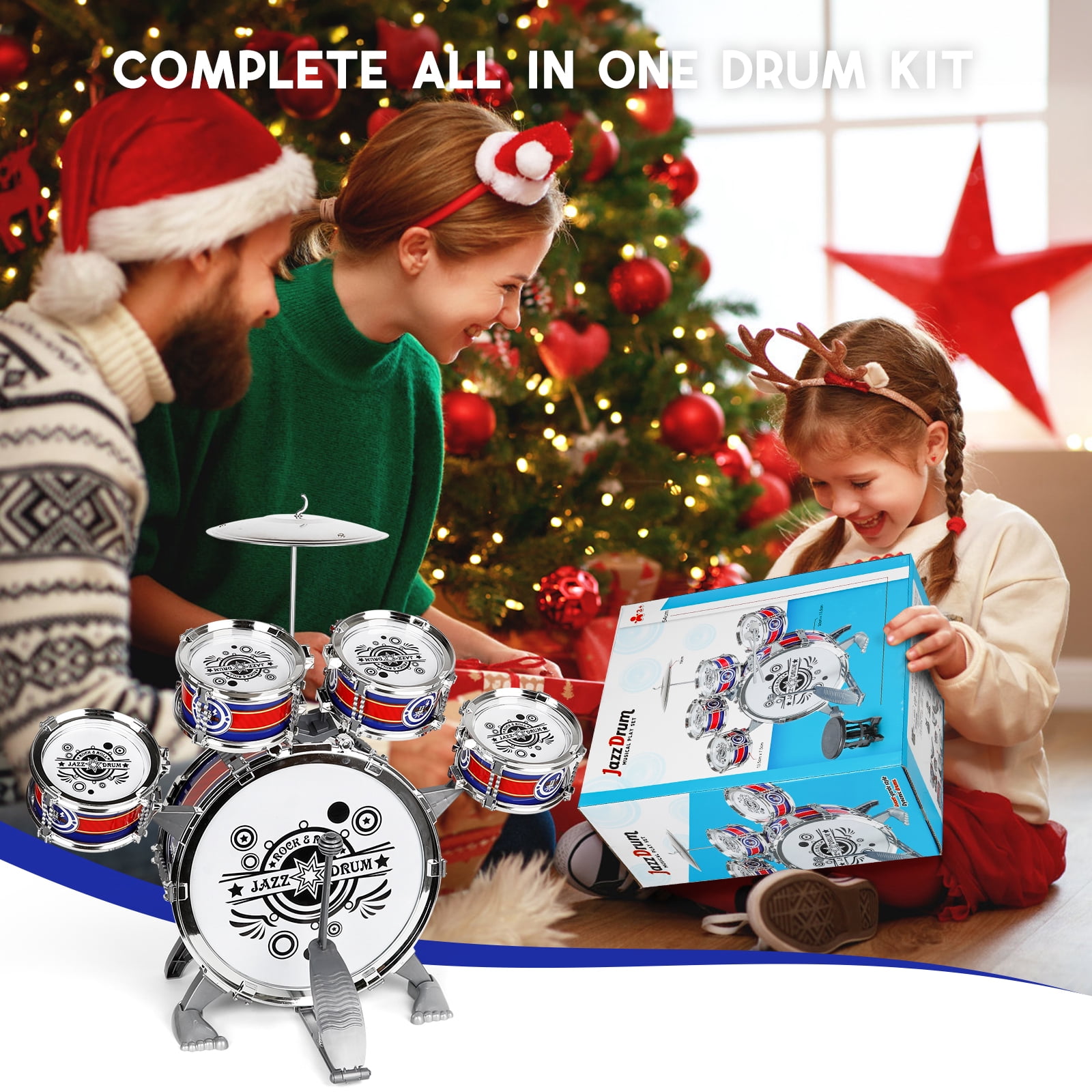 Zmoon Drum Set for Kids, Musical Instruments Tween Kids Drum Set