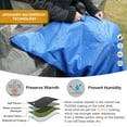 thumbnail image 4 of Outdoor Stadium Blanket Waterproof Fleece Blanket Rainproof, Windproof Picnic Camping Backpacking Blanket Hooded Mat Rain Poncho Blanket Pet Blanket-Blue, 4 of 6