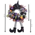 thumbnail image 4 of Onedor Happy Halloween Wreath 39 Inch Witch Hat Legs Pumpkin Door Decorations Artificial Handmade Wreath for Front Door or Indoor Wall Decor, 4 of 7
