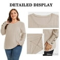 thumbnail image 3 of TEMOFON Womens Plus Size Tops Crew Neck Button Long Sleeve Tops Casual Lightweight Soft Sweaters Fall Tunic Tops XL, 3 of 7