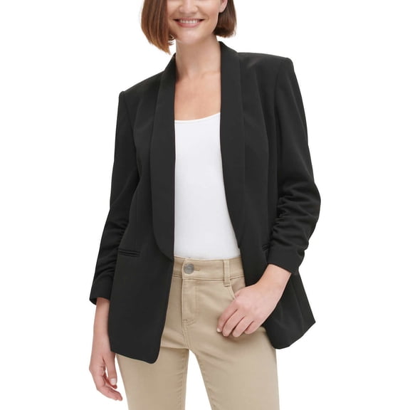 DKNY Ladies' Shawl Collar Lapel Blazer, Black 6