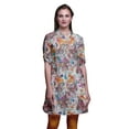 thumbnail image 1 of Bimba Kurtis Court pour Dames Imprimé Col Mandarin Robe à Manches Retroussables, 1 of 6
