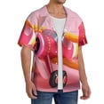 thumbnail image 2 of Sikiie Colorful Cartoon Biplane Men's Cuban Shirt, Hawaiian Shirts, Business Casual Button Down Shirts, Short Sleeve Shirt-Large, 2 of 5