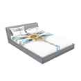 thumbnail image 2 of Ambesonne Animal Fitted Sheet & Pillow Sham Set, Mechanical Dragonfly, Full, Yellow Blue, 2 of 2