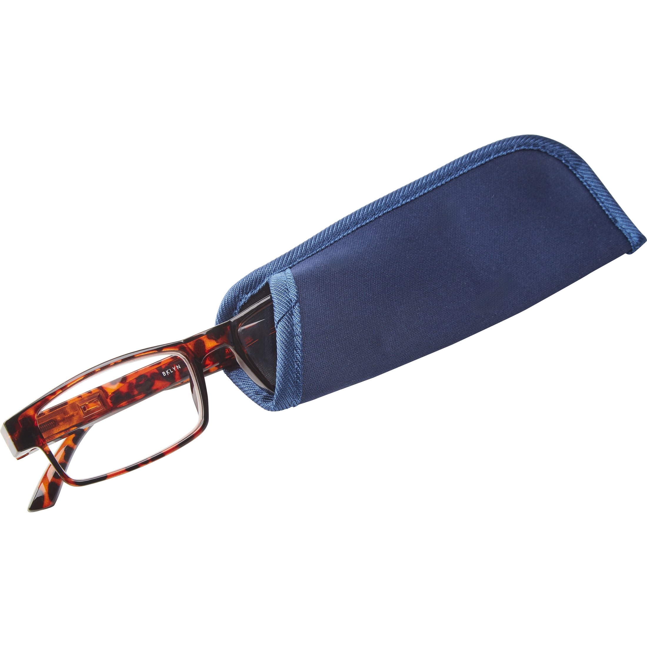 Bklyn, Sumner +1.50, Adult, Mens, Rectangle Plastic Reading Glasses & Pouches Value Pack , 2 Ea