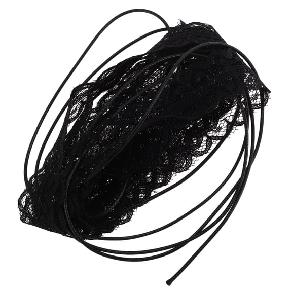 Unique Bargains Lace Bow Pattern Adjustable Choker Necklace Wrist Bracelet 1 Pc Black