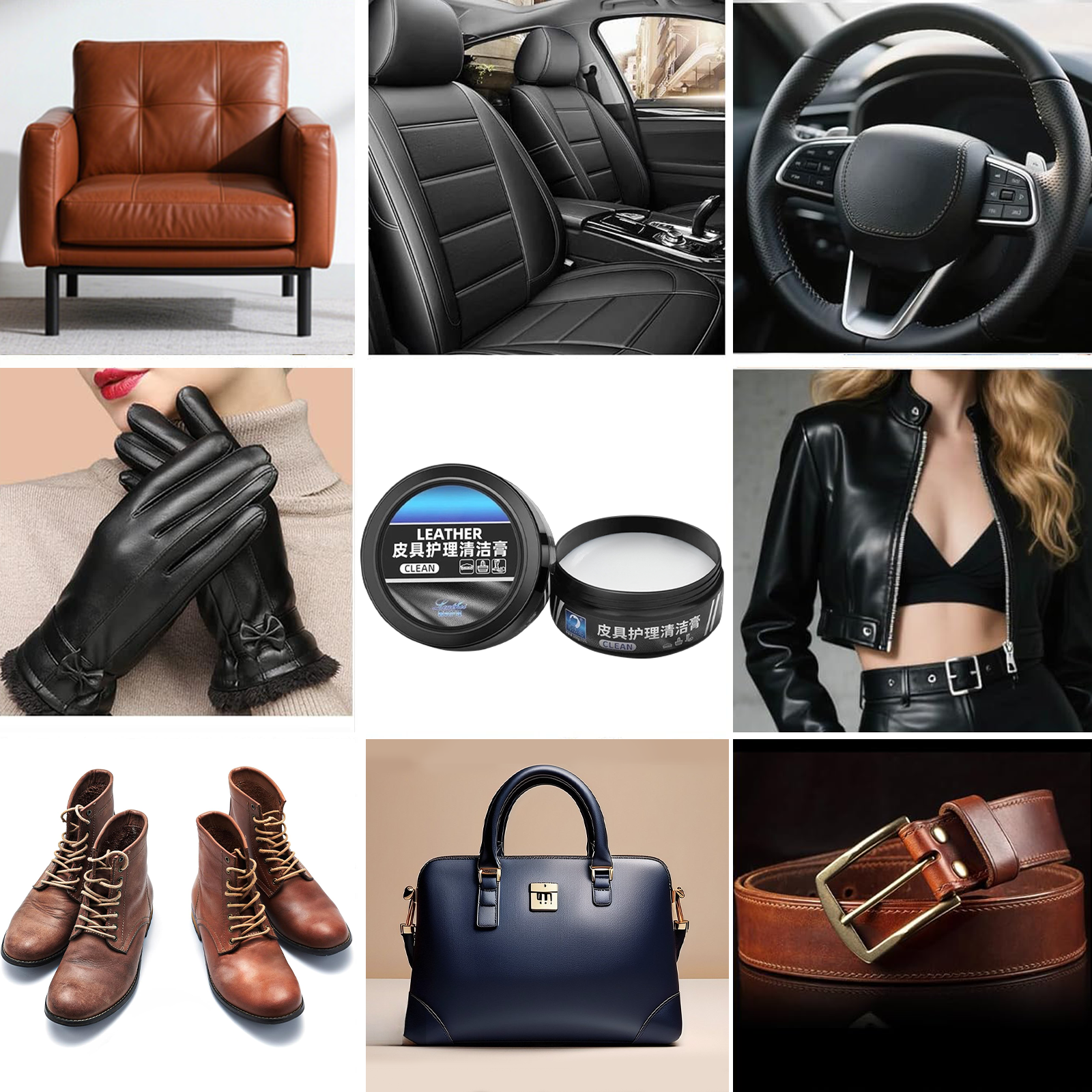 Leather Cleaning and Care Cream & Cleaning Paste for Leather Care, 2025 New Car Leather Repair Cream, Automotive Interior and Furniture Leather Maintenance Cream for Cars