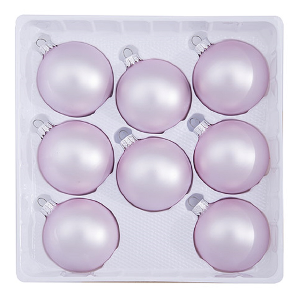 Light Pink Matte Glass Balls Christmas Tree Ornaments Set Of 8 67mm 2 6 Inch Walmart Com Walmart Com