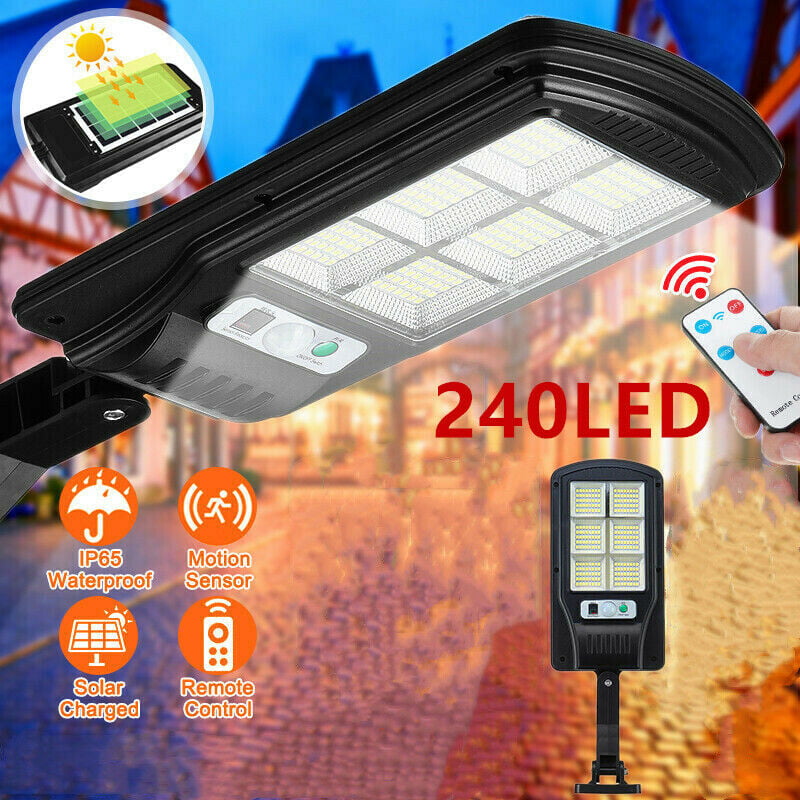 Waterproof 240 LED Solar Street Wall Light PIR Motion Sensor Lamp Outdoor Garden