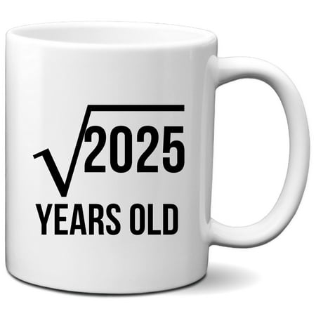 

Funny 45th Birthday Mug - 45 Years Old Square Root Math Coffee Mug