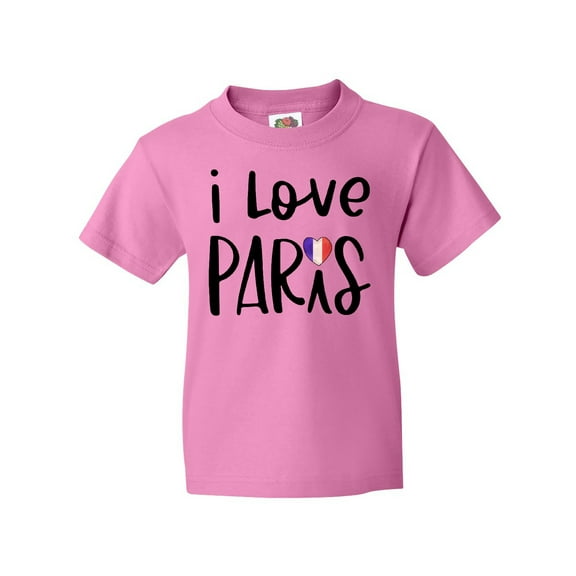 Inktastic I Love Paris French Flag Heart Youth T-Shirt