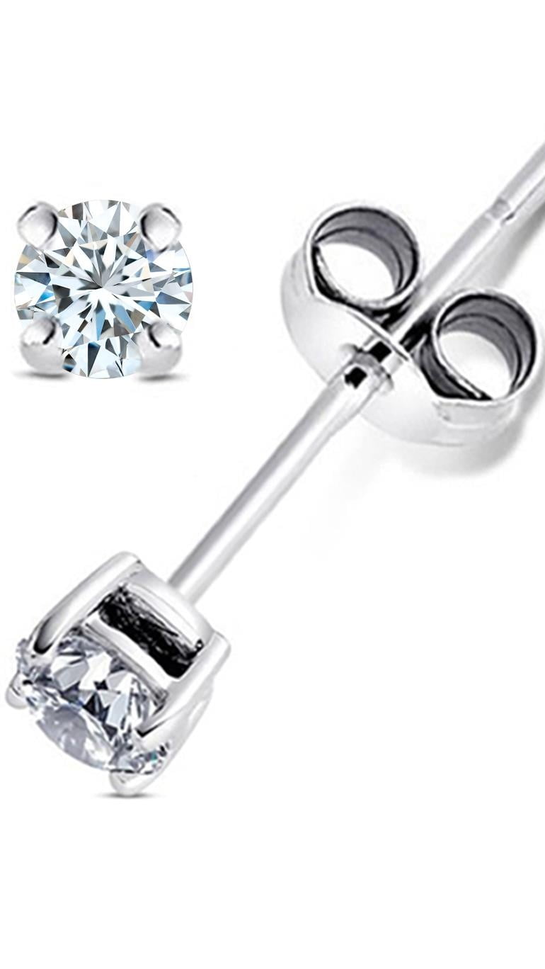 Elegant 925 Silver Cubic Zircon Stud Earrings Womens Wedding Jewelry A Pair/set 