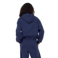 thumbnail image 4 of Forever 21 Women's Blue Loungewear Cropped Hoodie, Elastic Hem Design for Cozy Lounging, M, 4 of 6