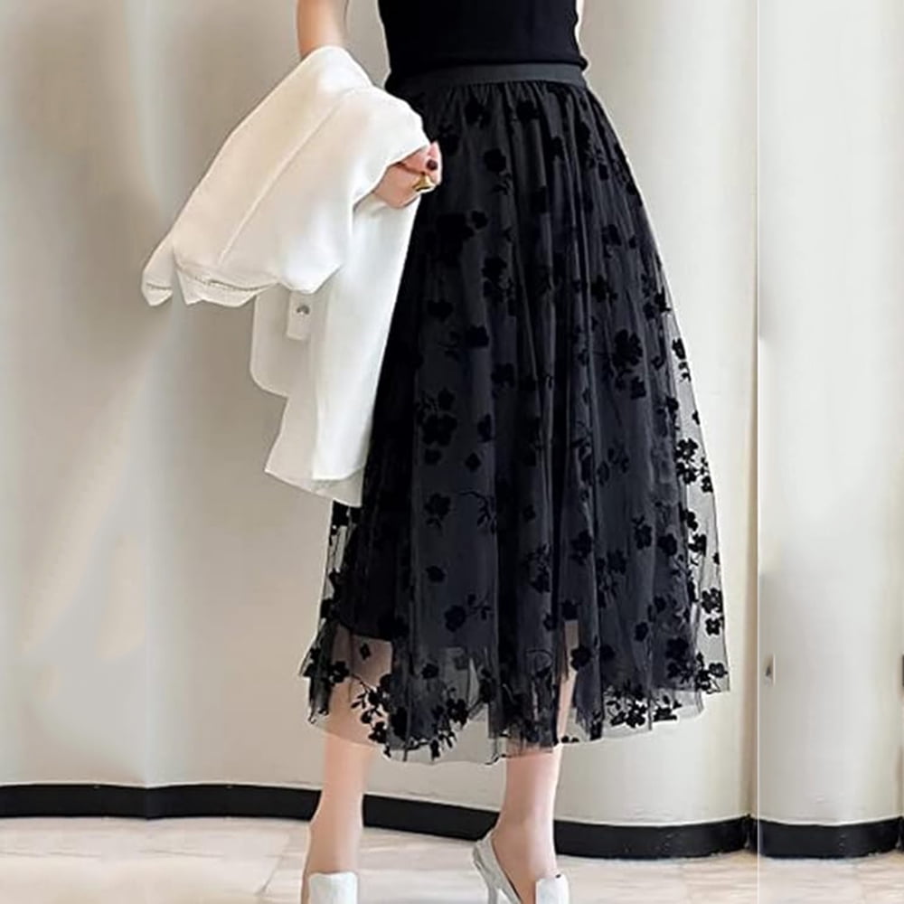 Ladies tulle midi skirt outlet