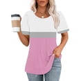 thumbnail image 2 of Camiseta Casual de Manga Corta de Mujer, Cuello Redondo de Impresión para Uso Diario, Fiesta Y Hogar, 2 of 5
