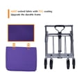 thumbnail image 4 of Collapsible Folding Wagon Cart, Beach Trolley Foldable Cart  with Adjustable Handle, Heavy Duty 150 LBS Capacity Utility for Grocery Outdoor Garden Shopping Fishing, Purple, 4 of 5