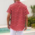thumbnail image 3 of NAMTYQX Mens Hawaiian Shirts Short Sleeve Tropical Graphic Casual Plus Size Short Sleeve V Neck Lightweight Button Front Mens Graphic T-Shirts Red Size 5XL, 3 of 5