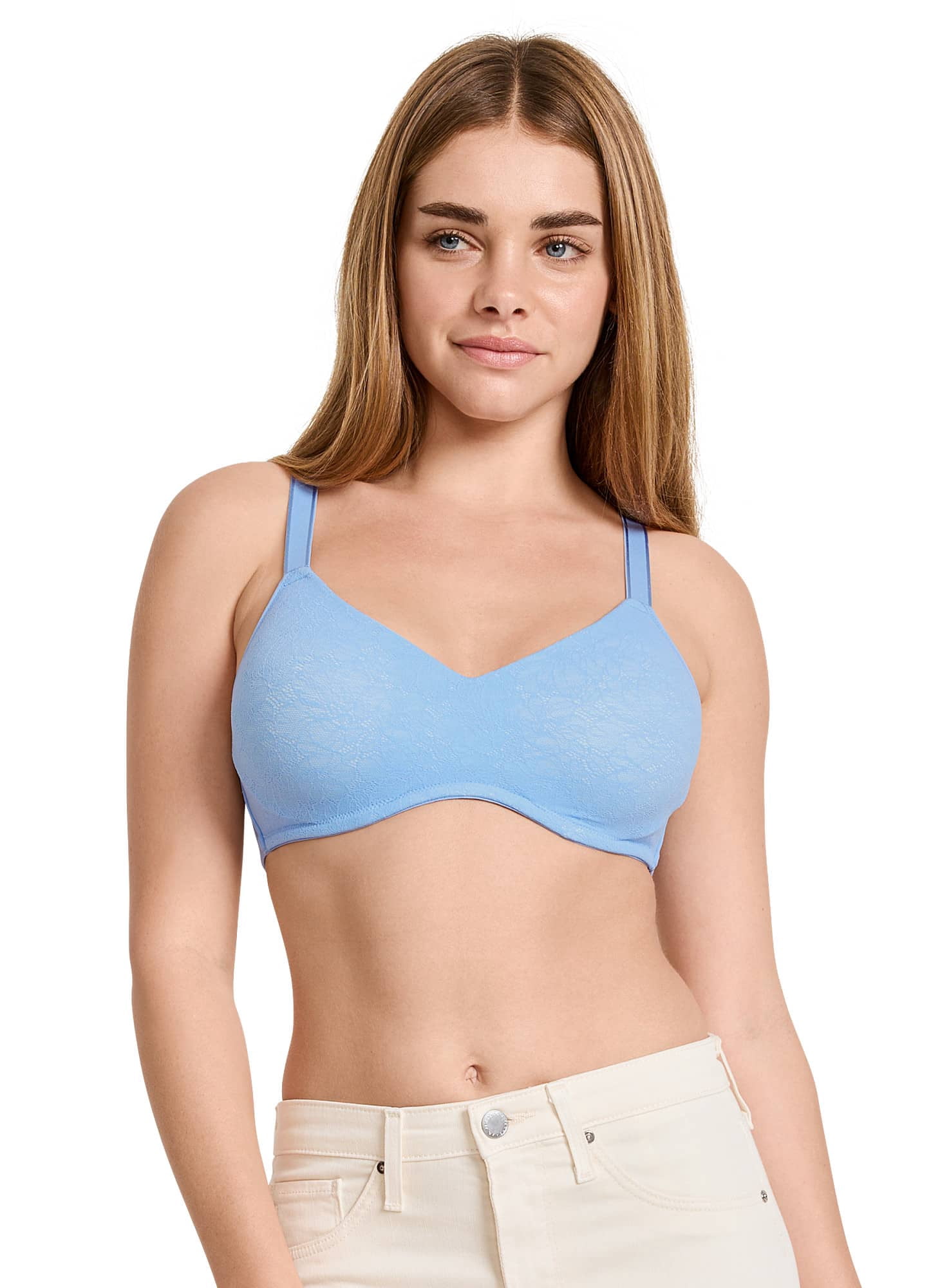 Jockey  Smooth & Sleek Lace Full Coverage Wirefree T-Shirt Bra