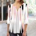 thumbnail image 1 of Fiudx Ofertas Relámpago Camiseta Estampada a La Moda para Mujer, Blusa con Mangas 3/4, Camisetas Informales con Cuello En V, 1 of 5