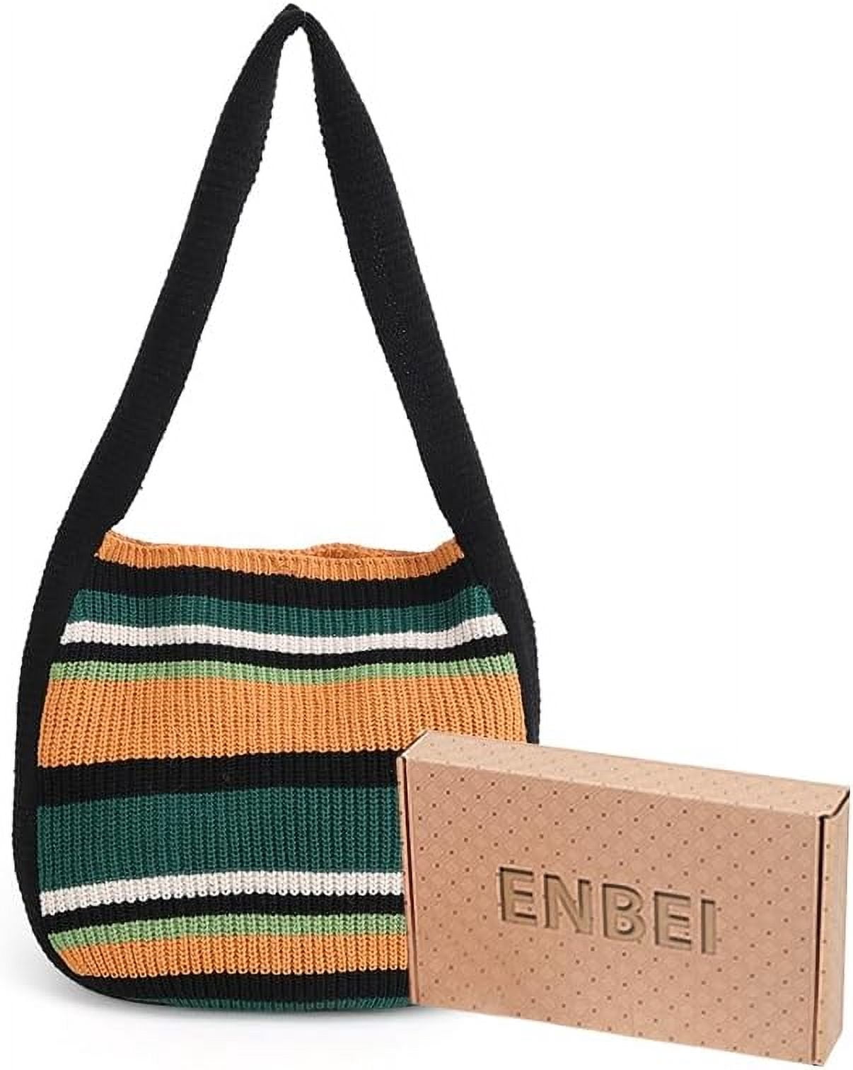 CAILDANL Women's Crochet Tote Bag Knit Shoulder bag,Aesthetic Bag,Cute Eco-Friendly Tote for Travel,Daily Use,Gift Box Packaging