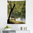 thumbnail image 1 of Nature Tapestry, Bench Under Timber Tree by Riverside Epic Countryside Rural Relaxing Resting Space Scenery, Fabric Wall Hanging Decor for Bedroom Living Room Dorm, 5 Sizes, Green, by Ambesonne, 1 of 1