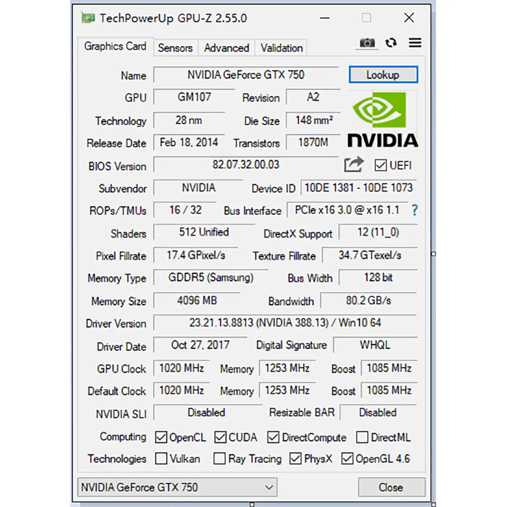 Graphics Card GTX 750 4GB 128Bit GDDR5 Video Cards GTX750 Dvi VGA HDMI Card