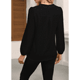 thumbnail image 4 of Blusas Elegantes e Informales para Mujer, con Mangas Largas Transparentes y Cuello en V, Holgadas y Vaporosas de para el Trabajo y la Oficina. Negro XL, 4 of 9