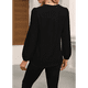thumbnail image 4 of Blusas Elegantes e Informales para Mujer, con Mangas Largas Transparentes y Cuello en V, Holgadas y Vaporosas de para el Trabajo y la Oficina. Negro XL, 4 of 9
