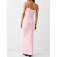 thumbnail image 3 of Gupgi Robe Longue Unie Mode Femme Été Sans Manches Dos Nu Col en V Ajustée Bretelles Spaghetti, 3 of 8