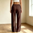 thumbnail image 5 of ZHOGXU Casual Wide Leg Drawstring Pants Womens With Elastic Waist Loose Straight Trousers Solid Color Sport Sweatpants Classic Style, 5 of 7