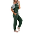 thumbnail image 2 of Ensembles de Survêtement pour Femmes 2 Pcs Ensembles de Sport pour Femmes Ensembles de Pyjamas avec Jogger, 2 of 5
