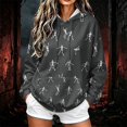 thumbnail image 2 of Hoodies Women Halloween Graphic Letter Print Sweatshirt Cozy Long Sleeve Pullover Tops for Fall Holiday Season, 2 of 6