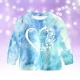 thumbnail image 5 of larppty Kids Toddler Girl Long Sleeve Bow Sweatshirt & Denim Straight Leg Jeans Pants Fall Winter Outfits Set (Sky Blue,8-9 Years), 5 of 7