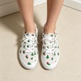 thumbnail image 4 of EKVAHL Christmas Lace Up Sneakers For Women, Seasonal Printed Canvas Shoes, Flat Daily Holiday Walking Shoes Great For City Strolls Green, 4 of 4