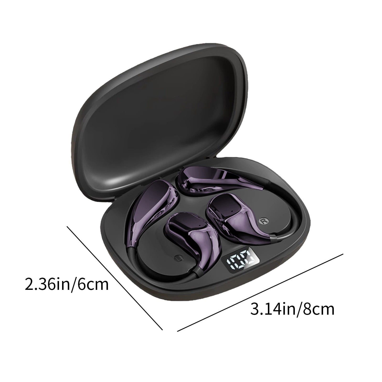 Open Ear Sport Headphones, Wireless Bone Conduction Earphones, Built-in 32GB MP3,with Mic, IP68, Sweat & Water Resistant, Up to 8 Hours Battery, Bluetooth 5.3,for Running,Workouts(Black)