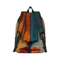 thumbnail image 2 of Honeii Abstract Colorful Duality Print Canvas College Laptop Backpack, Durable Rucksack Travel Notebook Bag School Backpack Book Bag for Men Women-Small, 2 of 7
