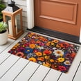 thumbnail image 5 of Red Orange Floral Area&nbsp;Rug 2x3ft Spring Flower Green Leaf Plant Farm Watercolor Non-Slip&nbsp;Washable Square&nbsp;Rugs Soft Felt Indoor Floor Mat for Bedroom Kitchen Living Room Bathroom, 5 of 9