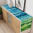 thumbnail image 4 of Blue Green Table Runner - 70 Inch Long, Kitchen Dining Table Runner Dresser Scarves, Gradient Watercolor Modern Abstract Art Farmhouse Decor for Coffee Tables Wedding Party Banquet, 4 of 8