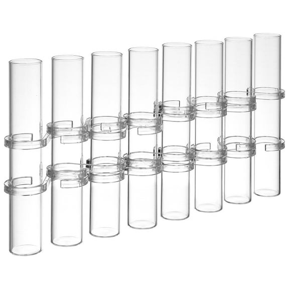 White Glass Tube Vase Set for Hydroponic Plants and Flower Arranging 15x2.5cm Includes 14 S Shape