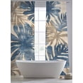 thumbnail image 5 of Blue Brown Palm Leaf Sheer Curtains 84 Inch Length 2 Panels Set, Summer Farmhouse Botanical Voile Window Treatment Rod Pocket Curtains Sheers Drapes for Bedroom/Living Room/Kitchen 52"x84"x2, 5 of 7
