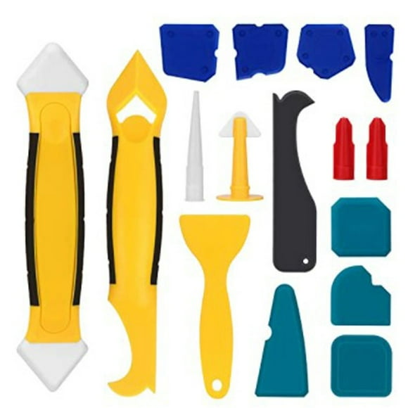 16Pcs Plastic Spatula Silicone Sealant Remover, Hand Operated Tool Scraper Joint Silicone Grout Remover for Industrial Hardware