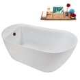 thumbnail image 4 of 59" Streamline N4940ORB Soaking Freestanding Tub and Tray With Internal Drain in Matte Oil Rubbed Bronze, 4 of 11