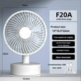 thumbnail image 4 of Fnochy Portable USB Rechargeable Small Fan with Auto Oscillation, Powerful Desk Fan for Home Office Travel, Multiple Charging Options & Removable Face Design, 4 of 8