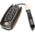 thumbnail image 2 of Vitodeco Genuine Leather Smart Key Fob Case Compatible with Nissan Sentra, Versa, Rogue, Pathfinder, Murano, Kicks, Ariya, Armada (5-Button, Black), 2 of 5