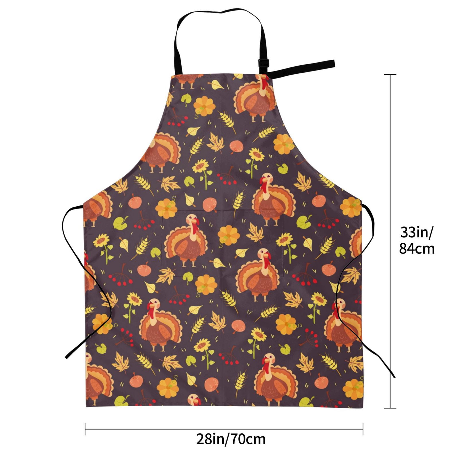 Kdxio Turkey Bird Apron with Pockets Adjustable Kitchen Aprons for Men Women Waterproof Aprons for Cooking,Drawing,Crafting, Baking Household Cleaning